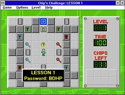 screenshot of chips challenge from windows 3.1