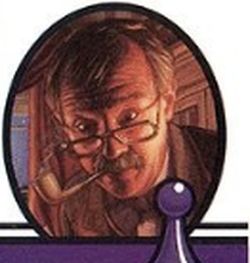 professor plum card from the clue board game